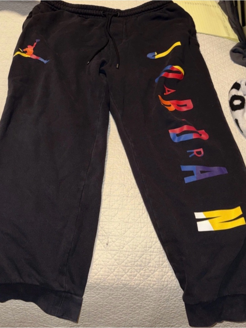Jordan Black Joggers with Multicolor Jumpman and Gradient Logo